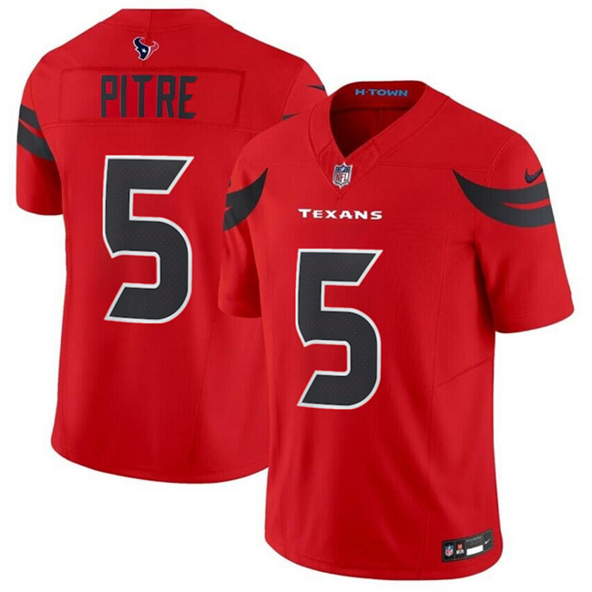 Youth Houston Texans #5 Jalen Pitre Red 2024 Alternate F.U.S.E Vapor Football Stitched Football Jersey